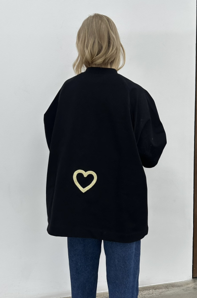 Футболка с рукавом реглан (черная) Label .B, цвет: Черный Tp.04.3.5536.1402BLC | новая женская коллекция купить онлайн