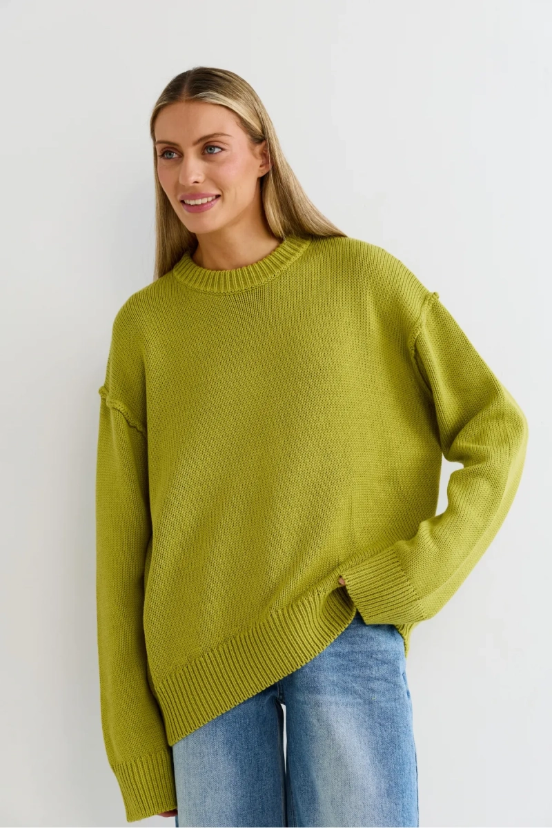 Джемпер с наружными швами Яблочный Erist store, цвет: зеленый, НФ-00003241 купить онлайн