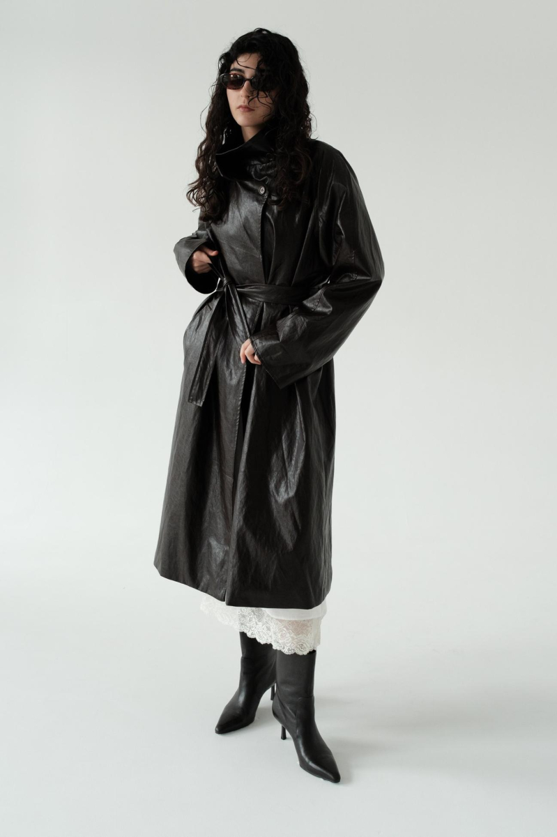 Тренч кожаный