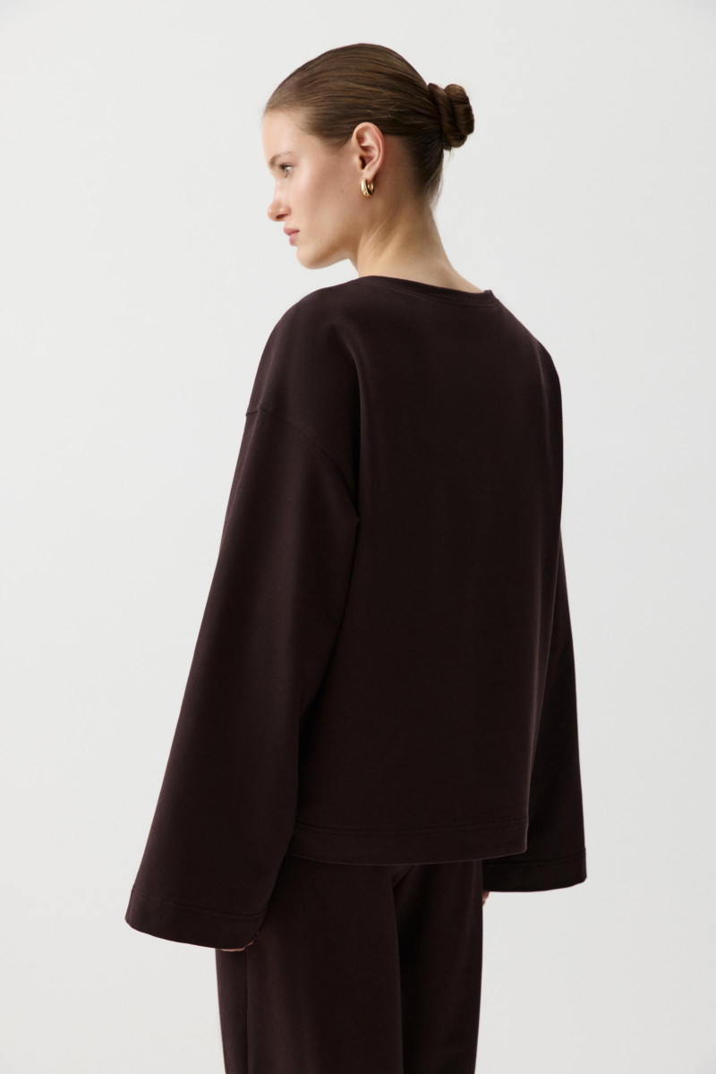 Лонгслив с широкими рукавами Charmstore, цвет: коричневый, 205-52158-551 купить онлайн