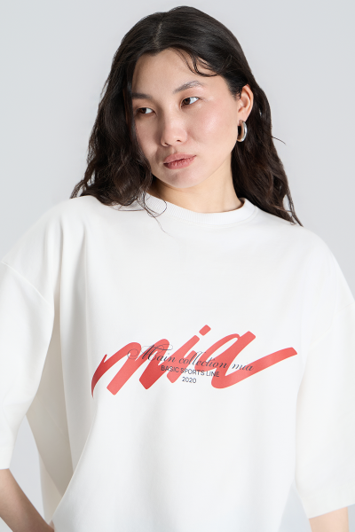 Футболка с логотипом MIA AIM, цвет: молочный, MIA380/441/LINE купить онлайн