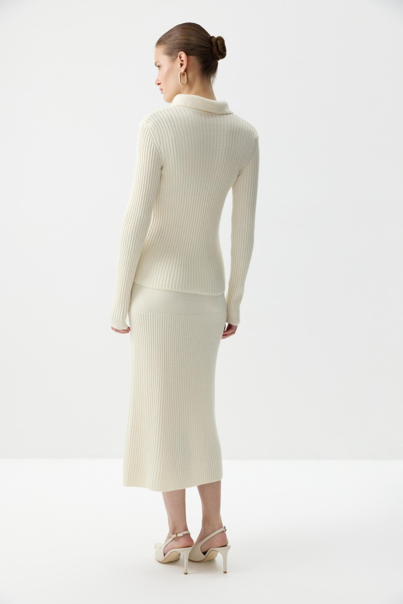 Джемпер-поло с пуговицами Charmstore, цвет: белый, 303-49598-111 купить онлайн