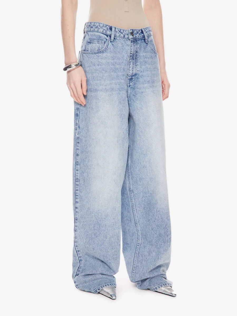 Широкие джинсы завышенной посадки POST POST SCRIPTUM, цвет: синий винтажный, 1048.10.00.BLU купить онлайн