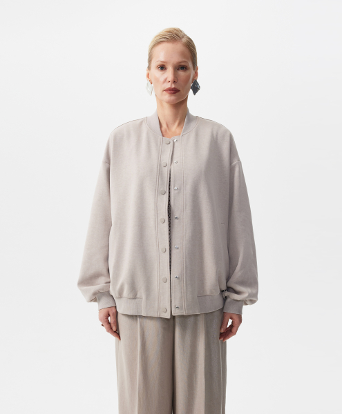 Толстовка-бомбер GLVR, цвет: серый, 126G22GAC1608 купить онлайн