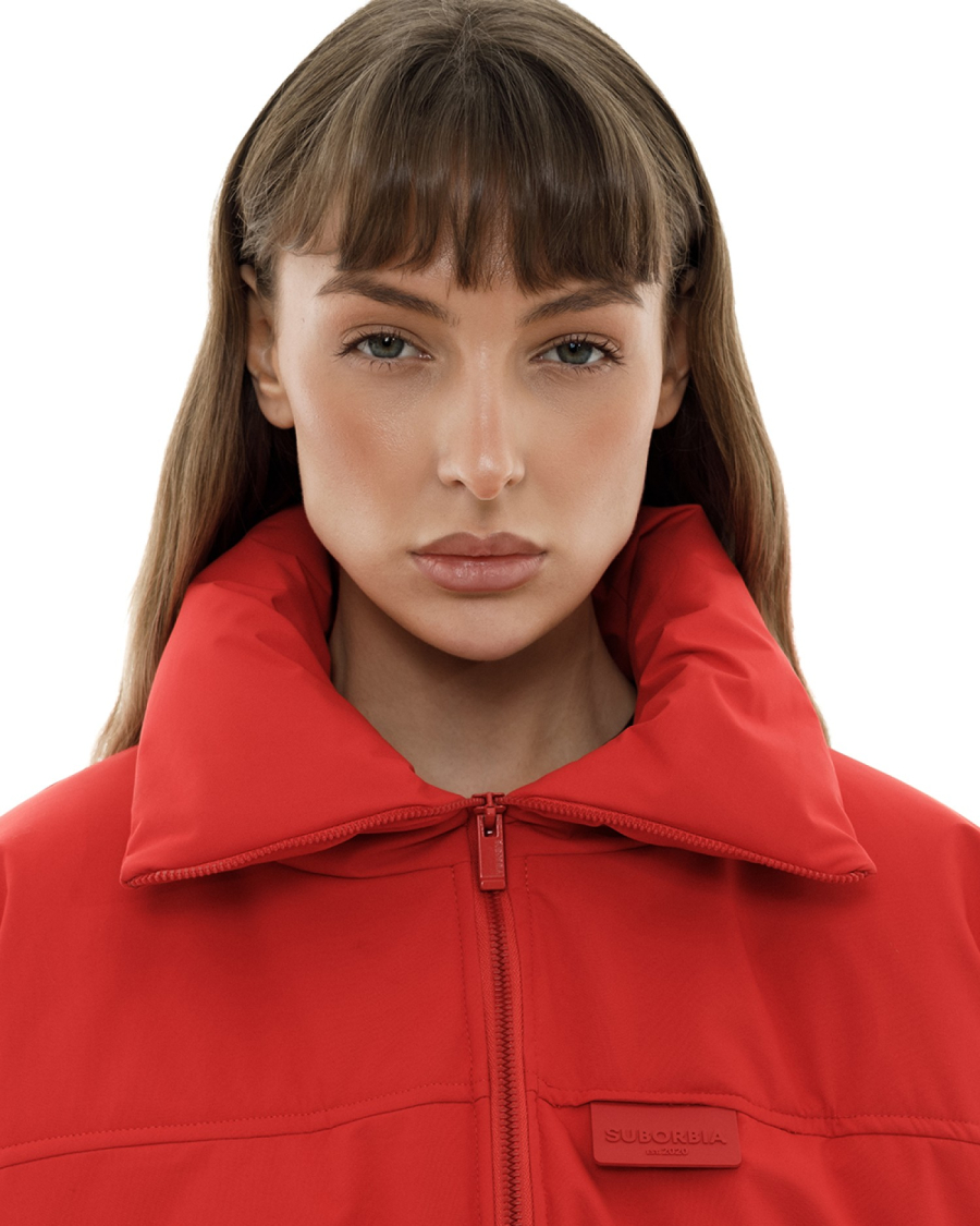 Бомбер с воротником-стойкой Suborbia, цвет: красный, 04573 купить онлайн