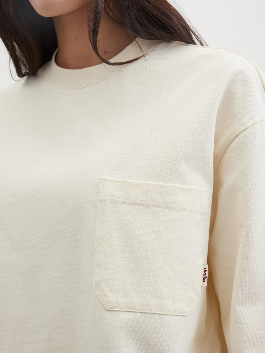 Лонгслив однотонный Chaika, цвет: белый, SS26LS01-01 купить онлайн