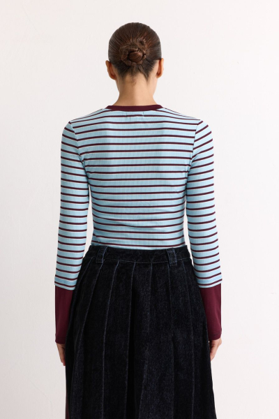 Лонгслив из смесовой вискозы TOPTOP, цвет: голубой, TT.025.18745.601 купить онлайн