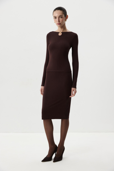 Лонгслив с декоративным элементом Charmstore, цвет: коричневый, 205-50665-551 купить онлайн