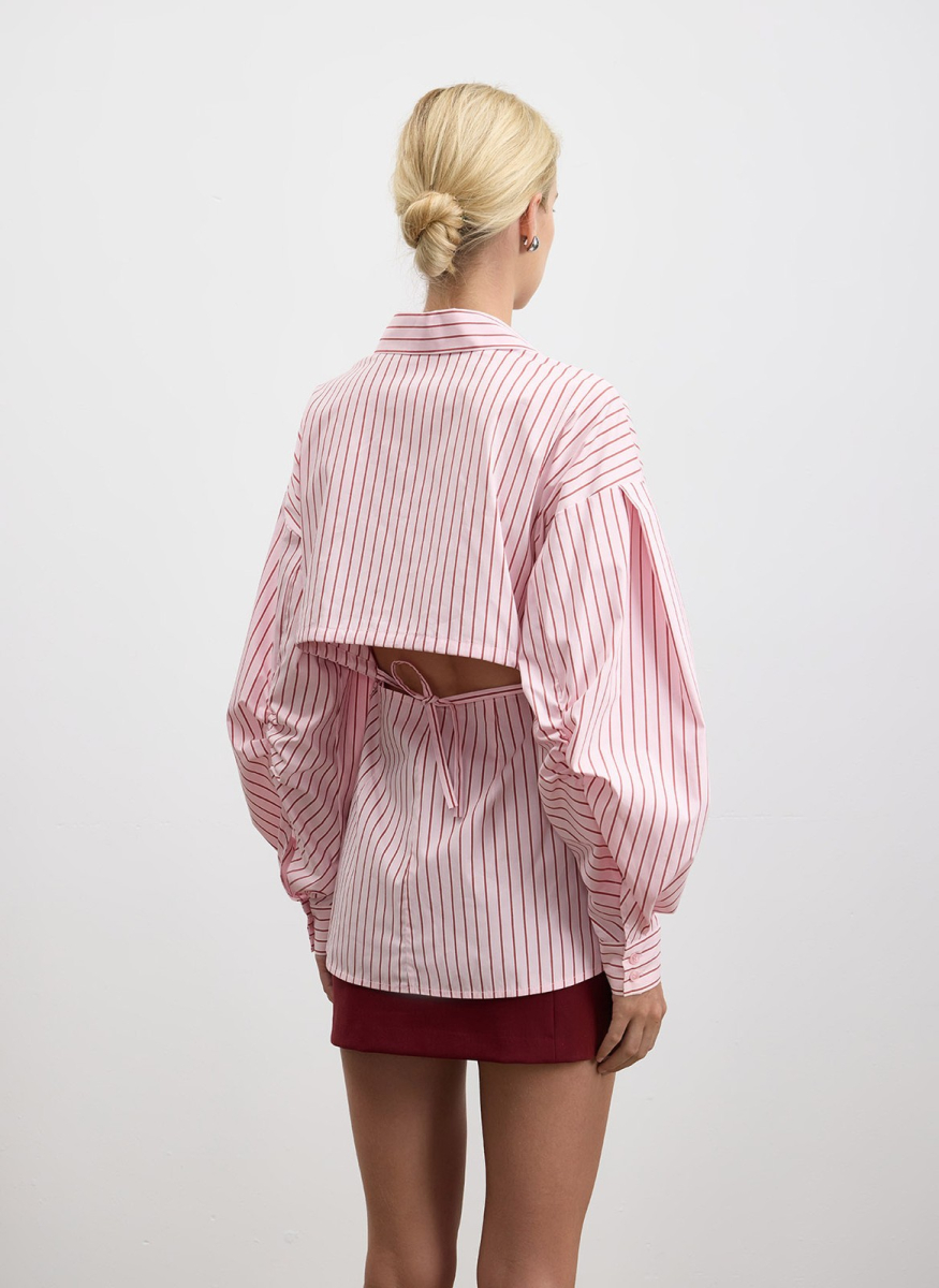 Рубашка с объемным рукавом ALL WE NEED, цвет: розовый, 2602W1320-141 купить онлайн