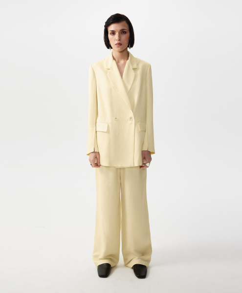 Пиджак двубортный свободной формы GLVR, цвет: Желтый, 126G24GAC4813 купить онлайн