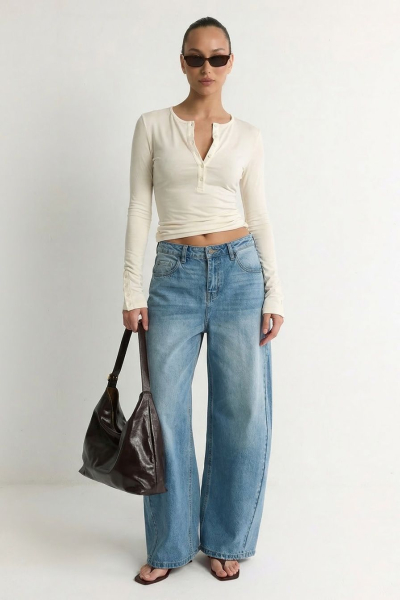 Лонгслив с рукавами на кнопках TOPTOP, цвет: белый, TT.025.17747.120 купить онлайн