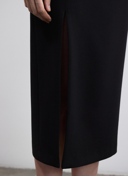 Юбка миди с разрезом ALL WE NEED, цвет: Черный,  купить онлайн
