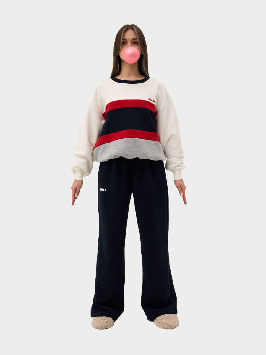 Свитшот с цветными вставками ONSI, цвет: белый,  купить онлайн