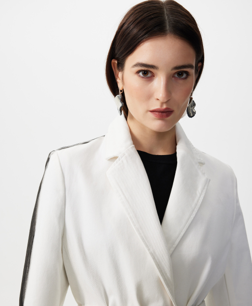 Пиджак джинсовый с принтом на рукавах GLVR, цвет: белый, 126G21GAC4809 купить онлайн