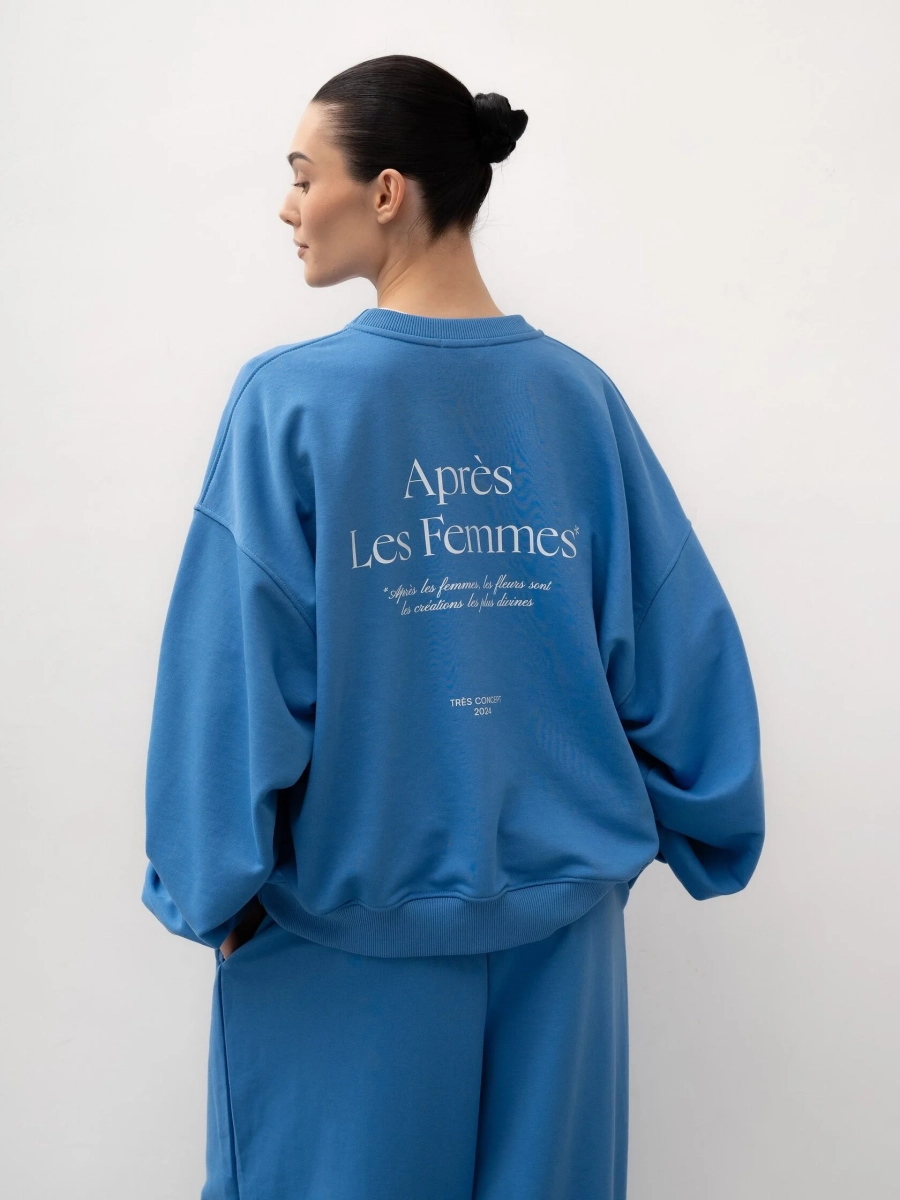 Свитшот объемный TRES, цвет: голубой, НФ-00002709 купить онлайн