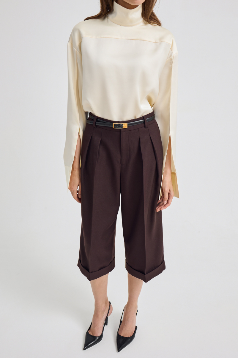 Кюлоты из шерсти Shtripling, цвет: коричневый, SHPNT009BRN купить онлайн