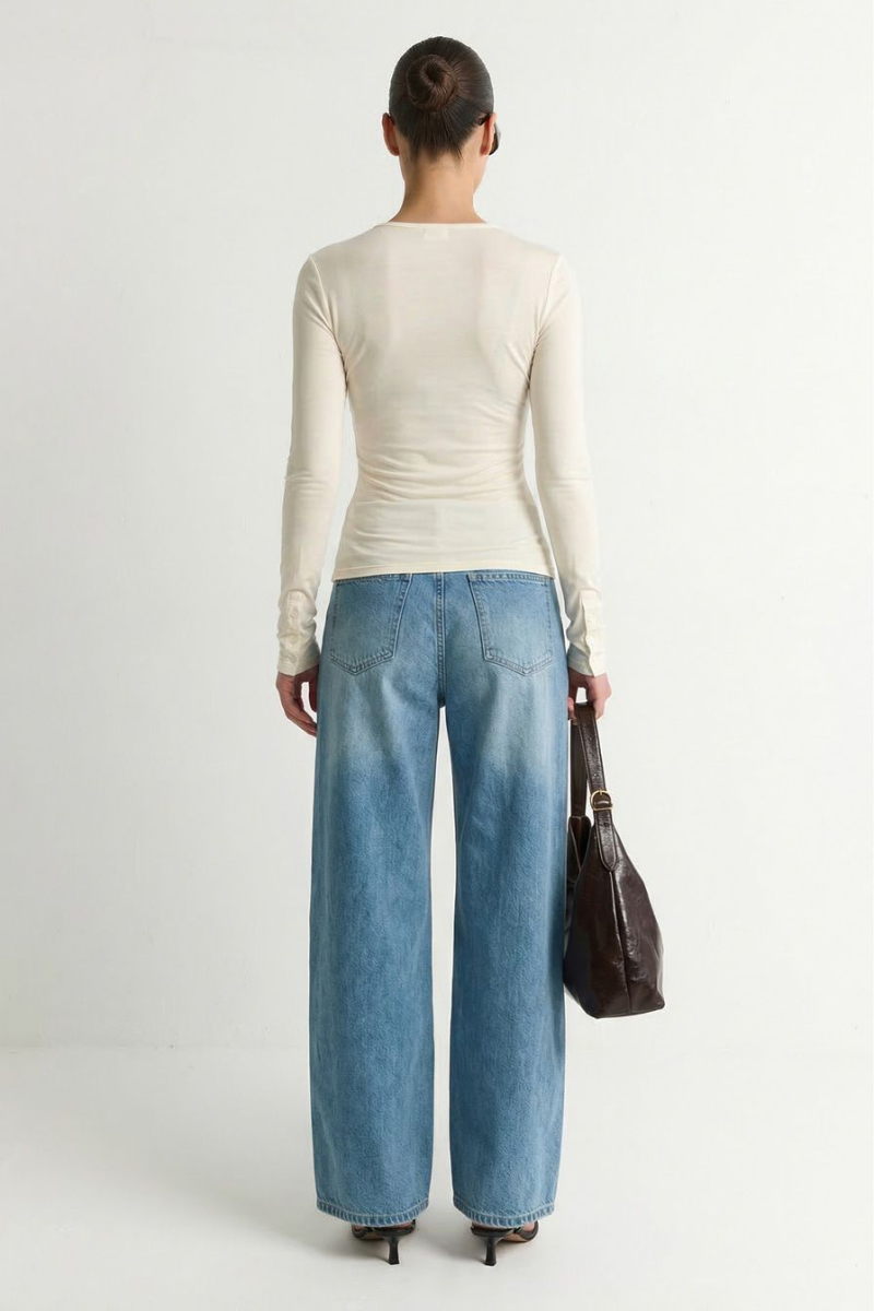 Лонгслив с рукавами на кнопках TOPTOP, цвет: белый, TT.025.17747.120 купить онлайн