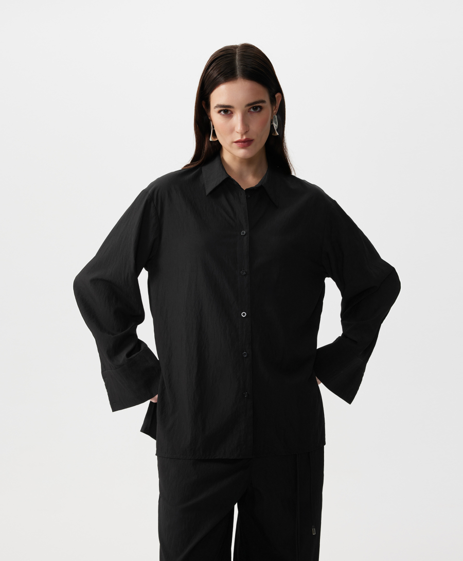 Блузка прямой свободной формы GLVR, цвет: Черный, 126G21GAC2225 купить онлайн