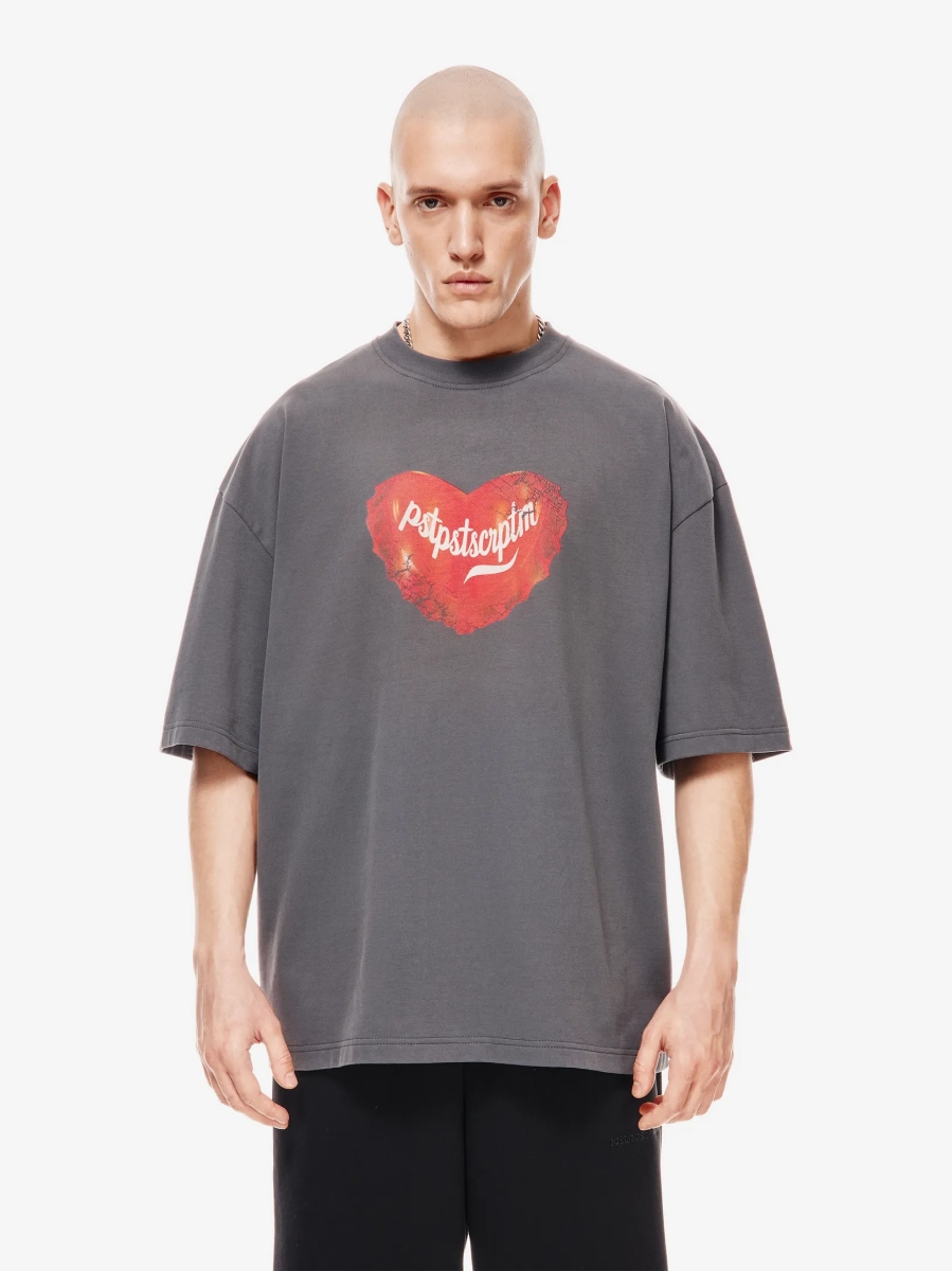Футболка оверсайз с принтом p.p.s., цвет: серый, 1039.01.00.GRY купить онлайн