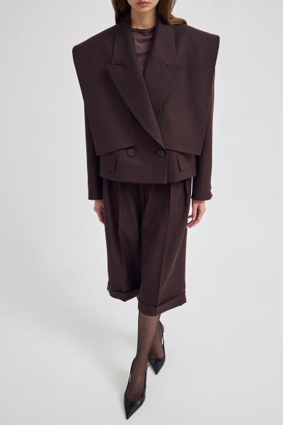 Жакет с акцентными деталями Shtripling, цвет: коричневый, SHJKT004BRN купить онлайн