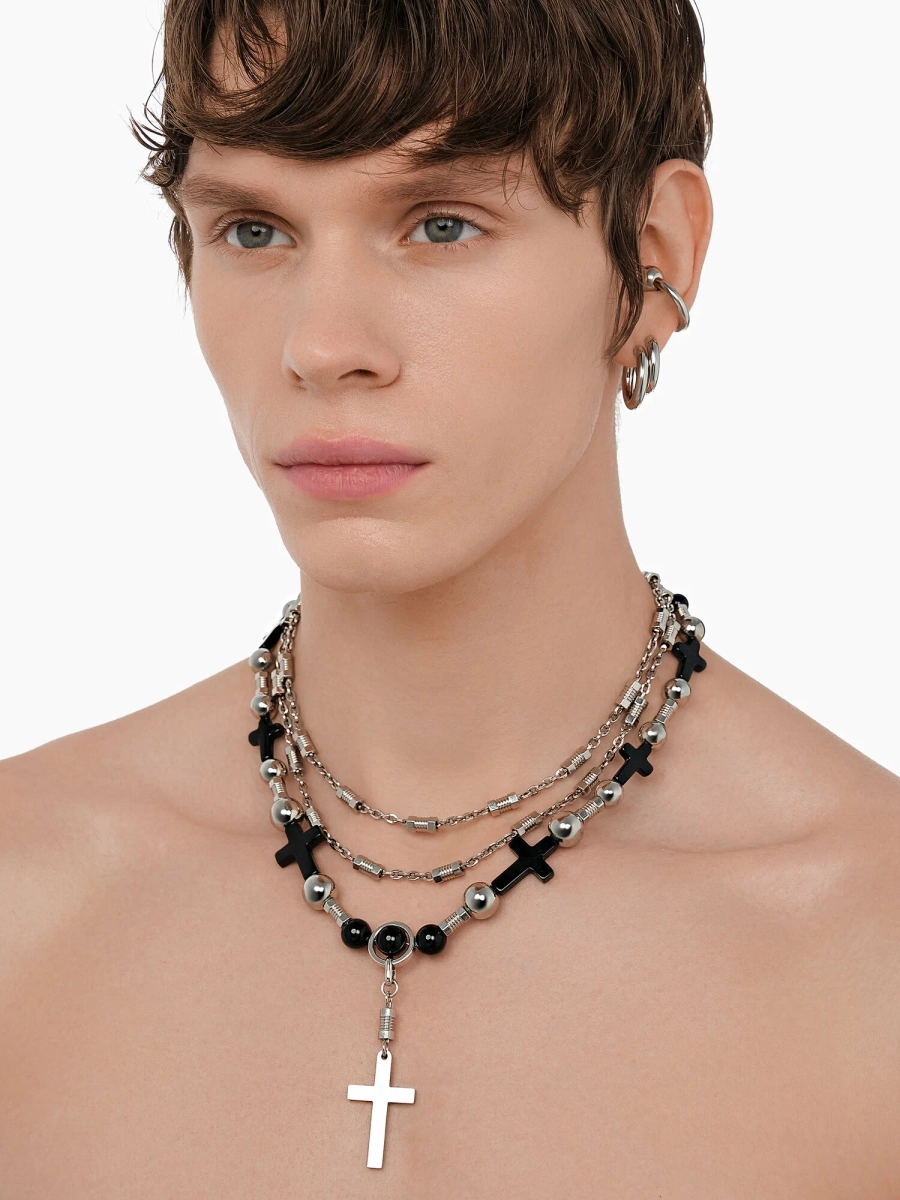 Многоярусное колье RUSHEV, цвет: Серебряный RSHV_N25_NC10 | новая мужская коллекция купить онлайн