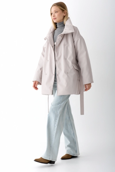Парка на кнопках двубортная Ricoco, цвет: слоновая кость, 6096/2 купить онлайн Парка на кнопках двубортная Ricoco, цвет: слоновая кость, 6096/2 купить онлайн
