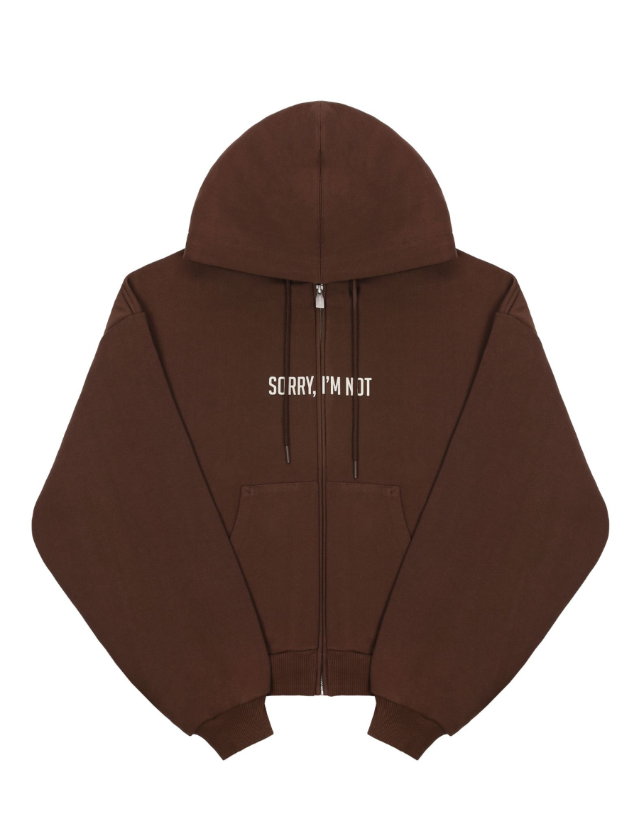 Худи ZIP BASIC LOGO SORRY, I’M NOT, цвет: коричневый,  купить онлайн