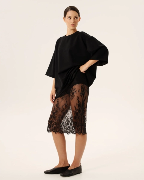 Юбка из кружева Anmuse, цвет: Черный, SKT24W123-BLC купить онлайн