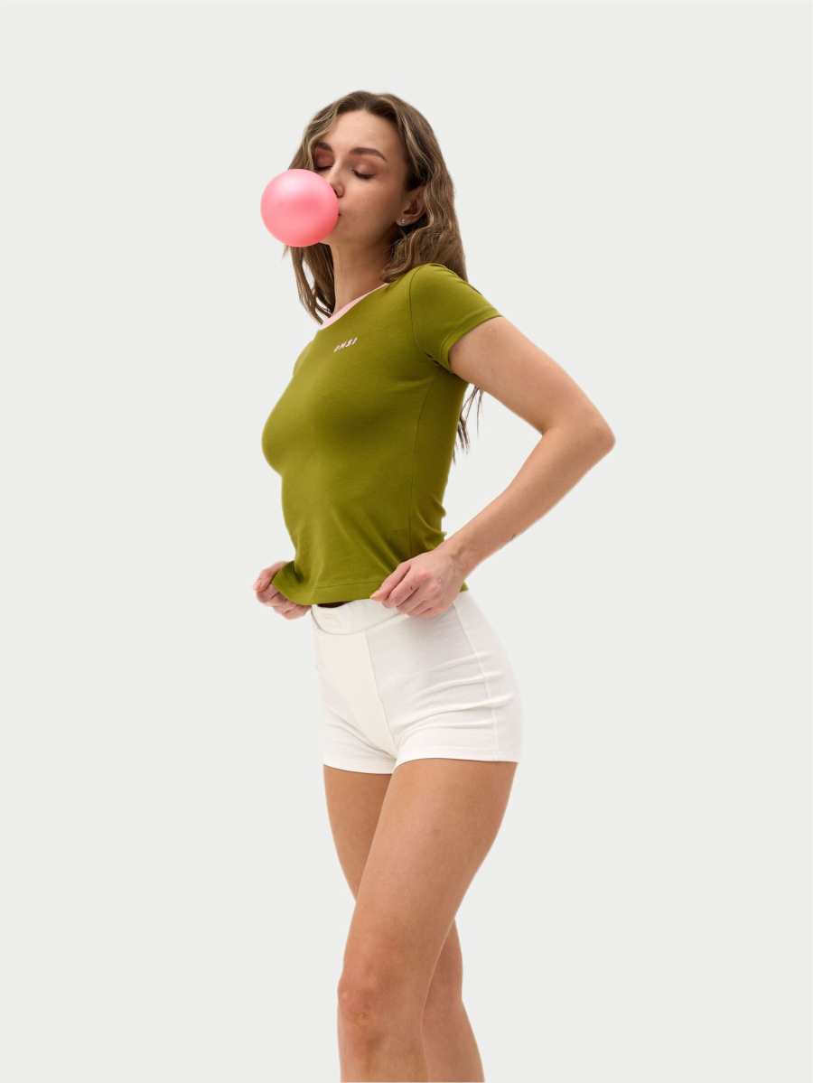 Футболка с контрастной горловиной ONSI, цвет: матча,  купить онлайн