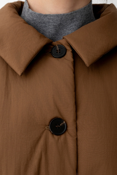 Тренч утепленный макси длины Ricoco, цвет: бежевый, 7048/1 купить онлайн