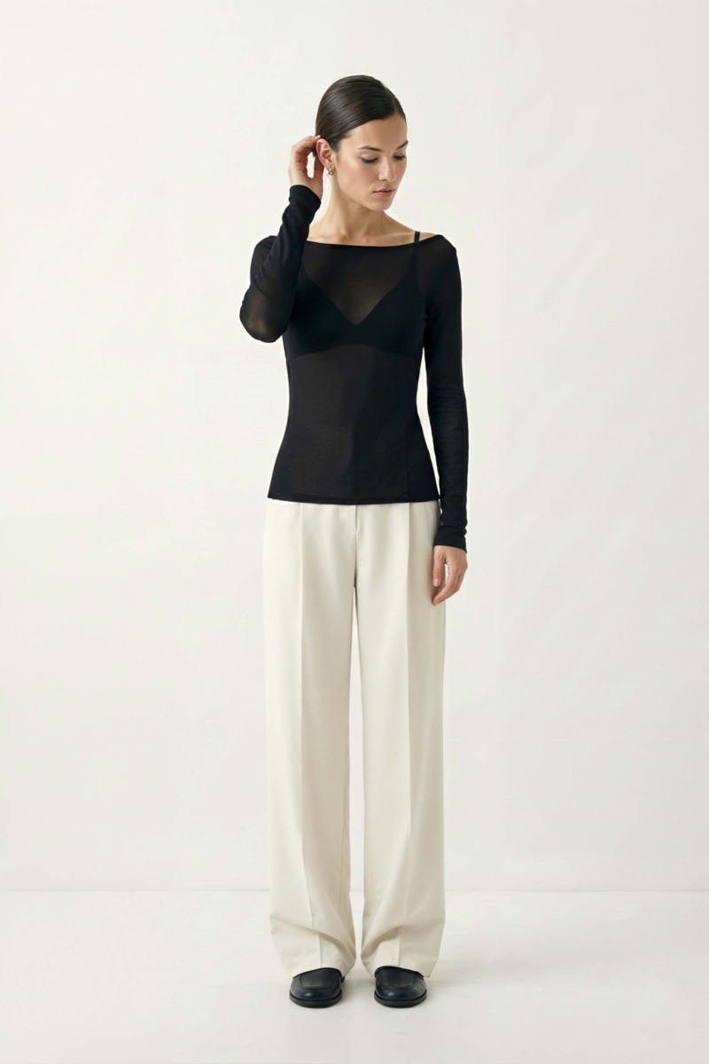 Лонгслив из трикотажа приталенного силуэта REFERT, цвет: Черный, 14-3509/1-2511 купить онлайн