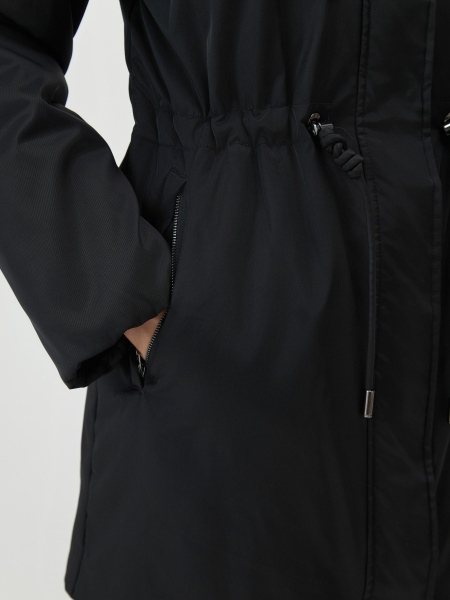 Утепленное полупальто на кулиске Conso, цвет: Черный, SEM 260110 - черный купить онлайн