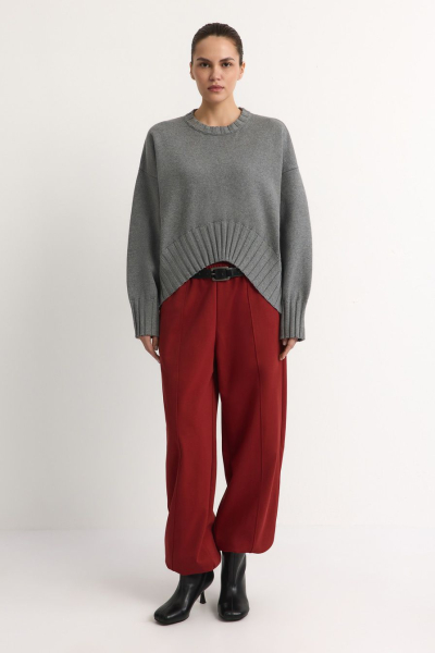 Джемпер с асимметричным низом TOPTOP, цвет: серый, TT.050.18786.800 купить онлайн