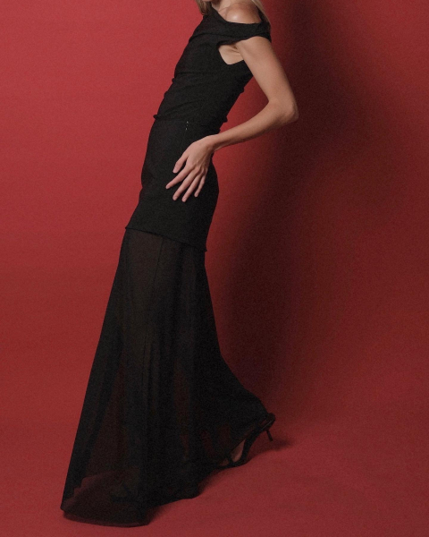 Юбка с баской НИ ИМЕНИ, НИ ПОХОЖИХ, цвет: Черный, 00-00000148 купить онлайн