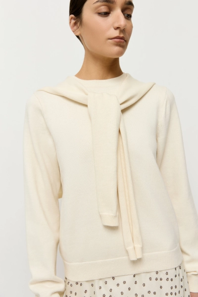 Джемпер из хлопка с кашемиром 2 в 1 AROUND, цвет: мультиколор, 219_132CC05 купить онлайн