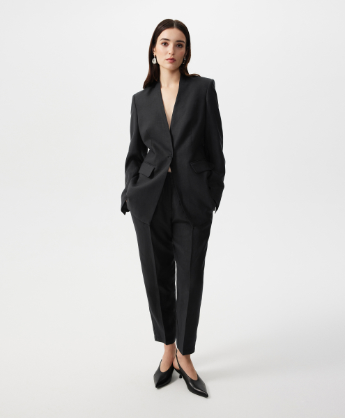 Пиджак полуприлегающего силуэта без воротника GLVR, цвет: Черный, 126G21GAC4811 купить онлайн