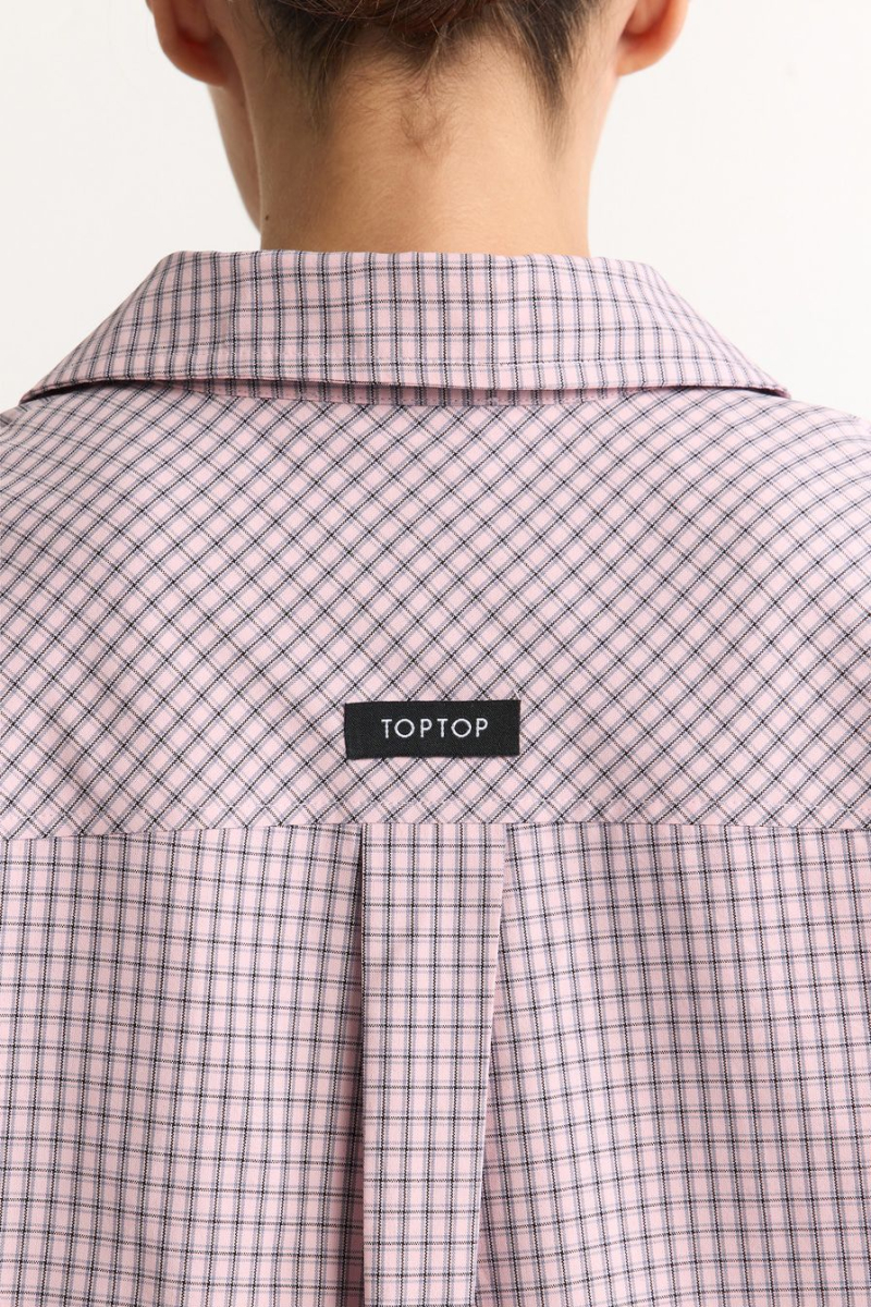 Платье-рубашка из смесового хлопка TOPTOP, цвет: розовый, TT.010.18007.301 купить онлайн