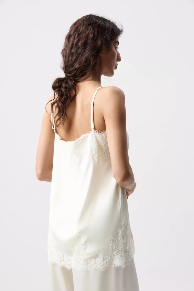 Топ на бретелях с кружевом Charmstore, цвет: молочный, 114-56760-111 купить онлайн