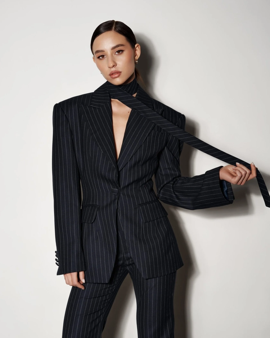 Галстук в полоску YONSRU, цвет: синий  купить онлайн