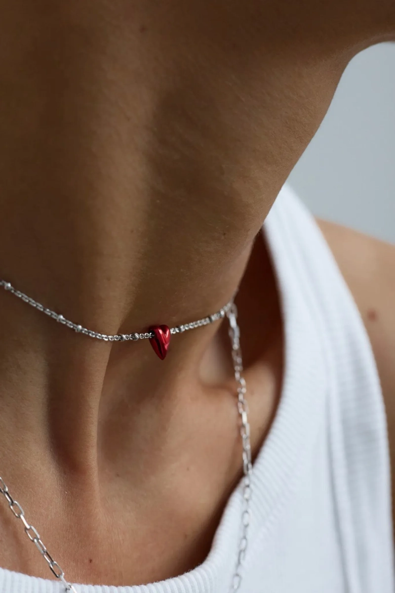 Серебряное колье на цепочке «Валентина полюбила» SBLESKOM, цвет: Серебряный, 122237 купить онлайн