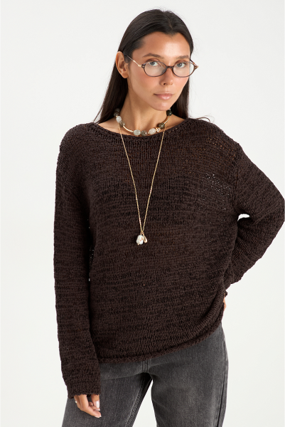 Джемпер-сетка MIA AIM, цвет: коричневый, MIA618 купить онлайн