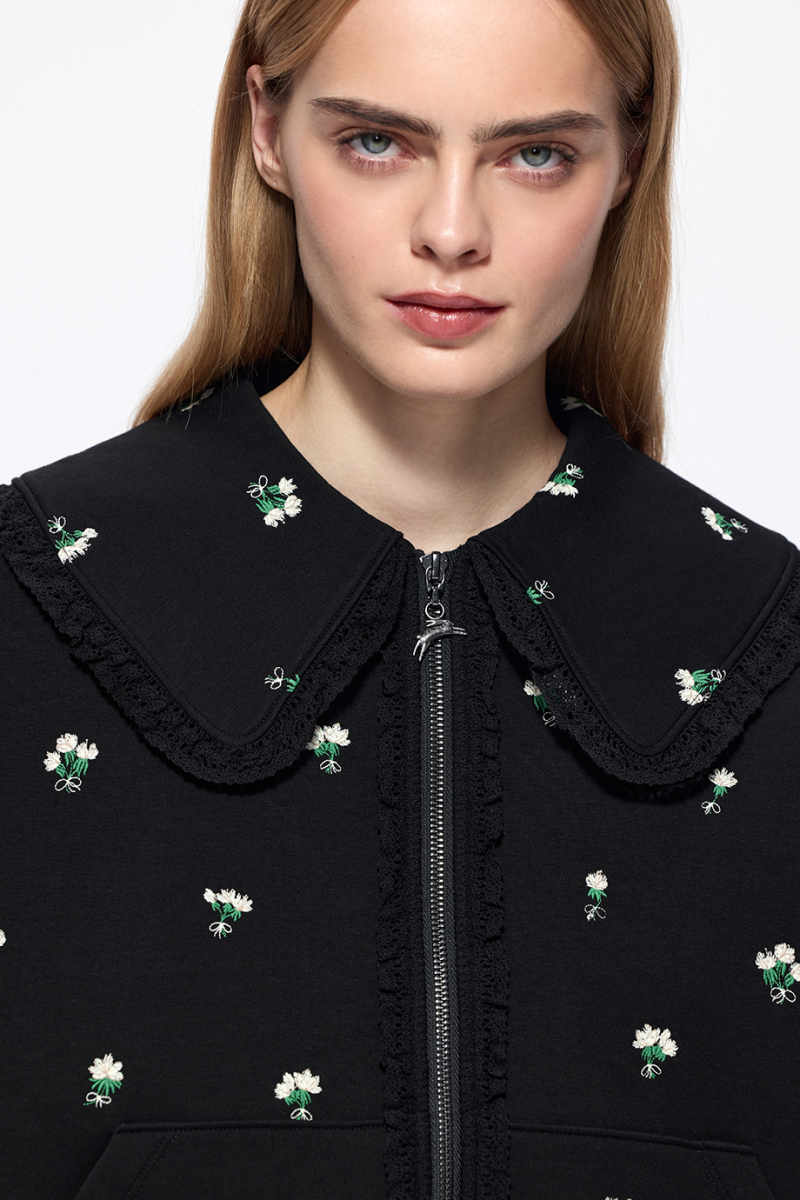 Толстовка на молнии с вышивкой DREAMS BY ALENA AKHMADULLINA, цвет: Черный, 126103160404376/403000 купить онлайн