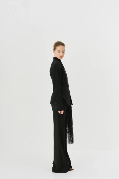 Жакет приталенный с рельефным воротником Ricoco, цвет: Черный, 7052/2 купить онлайн