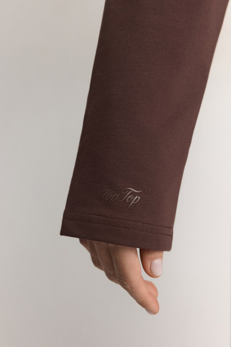 Лонгслив из смесового хлопка TOPTOP, цвет: коричневый, TT.025.12361.700 купить онлайн