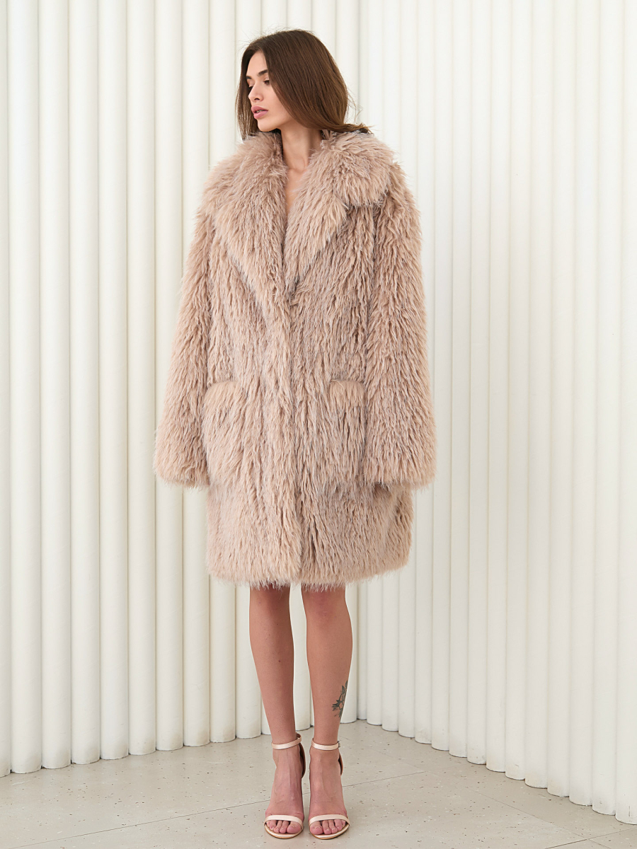 Полупальто двусторонее I.B.W., цвет: эко-мех, бежевый, CO051 купить онлайн Полупальто двусторонее I.B.W., цвет: эко-мех, бежевый, CO051 купить онлайн