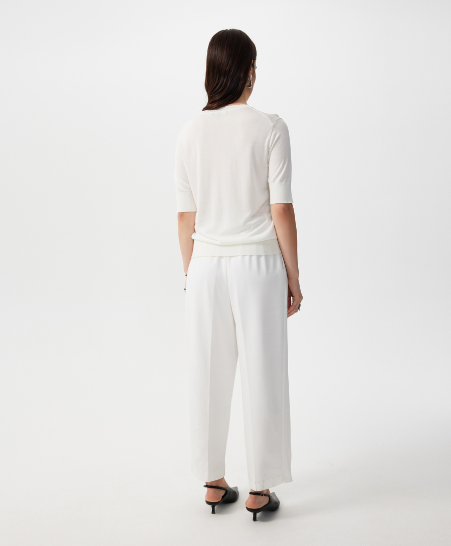 Брюки трикотажные средней посадки GLVR, цвет: белый, 126G21GAC5607 купить онлайн