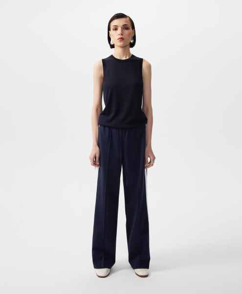 Брюки-палаццо с вязаными лампасами GLVR, цвет: Черный, 126G23GAC5611 купить онлайн