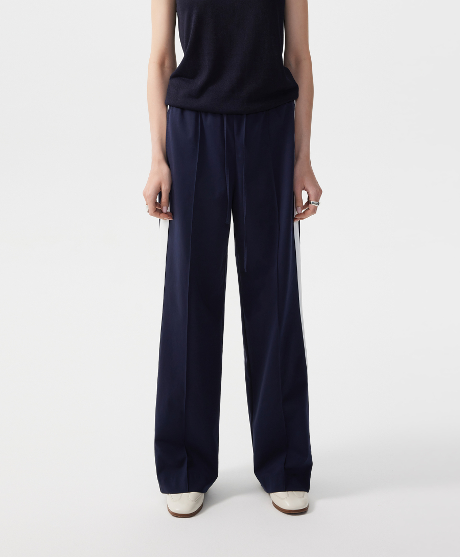 Брюки-палаццо с вязаными лампасами GLVR, цвет: Черный, 126G23GAC5611 купить онлайн