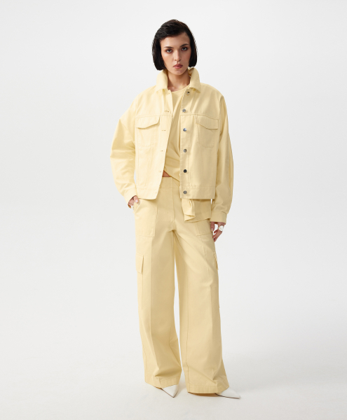 Куртка с рукавами летучая мышь GLVR, цвет: Желтый, 126G24GAC4101 купить онлайн