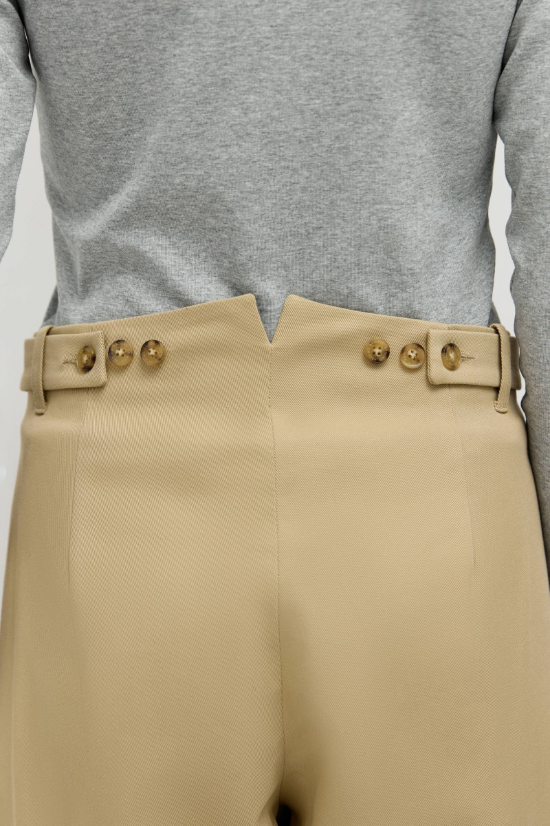 Брюки из итальянского хлопка AROUND, цвет: бежевый, 2816_46W01 купить онлайн
